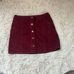 Altar'd State Burgundy Corduroy Skirt